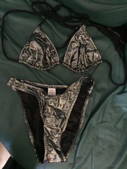 Metallic/silver color bikini size M brand new - made in USA