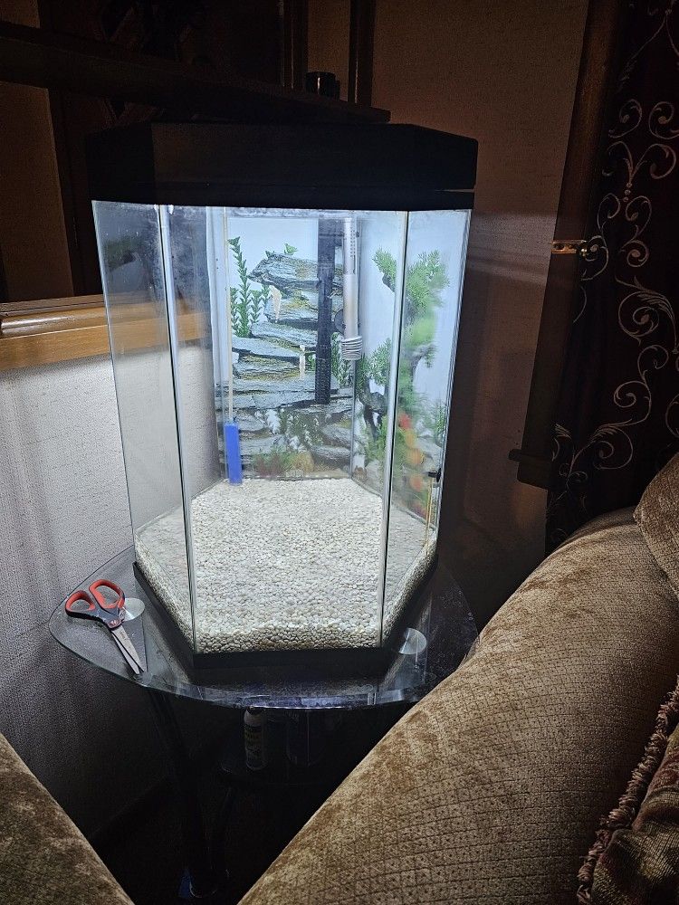 Octagon 20 Gallon Fish Tank, Only Used For One Month. 