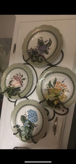 Vintage Garden Set D 4 Platos Princess House
