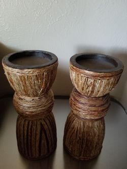 2 Pillar Candle Holders (9") - Candles Not Included