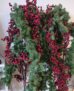 8 Foot Garland, Pine or Berry, Many Available-PLEASE READ DESCRIPTION 