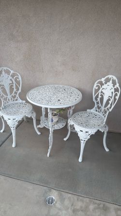 Table and two chairs