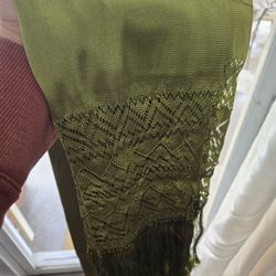 Olive GREEN SILK SHAWL SPECIAL SILK