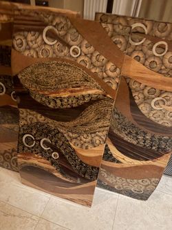 Large Handcrafted Multi-Panel Wood Wall Art