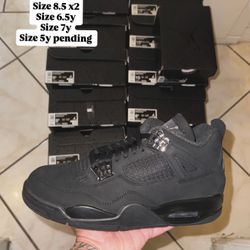 Jordan 4 Black Cats Multiple Sizes 