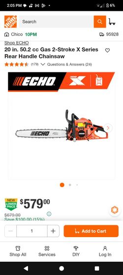 ECHO 20 in. 50.2cc Gas 2-Stroke Chainsaw