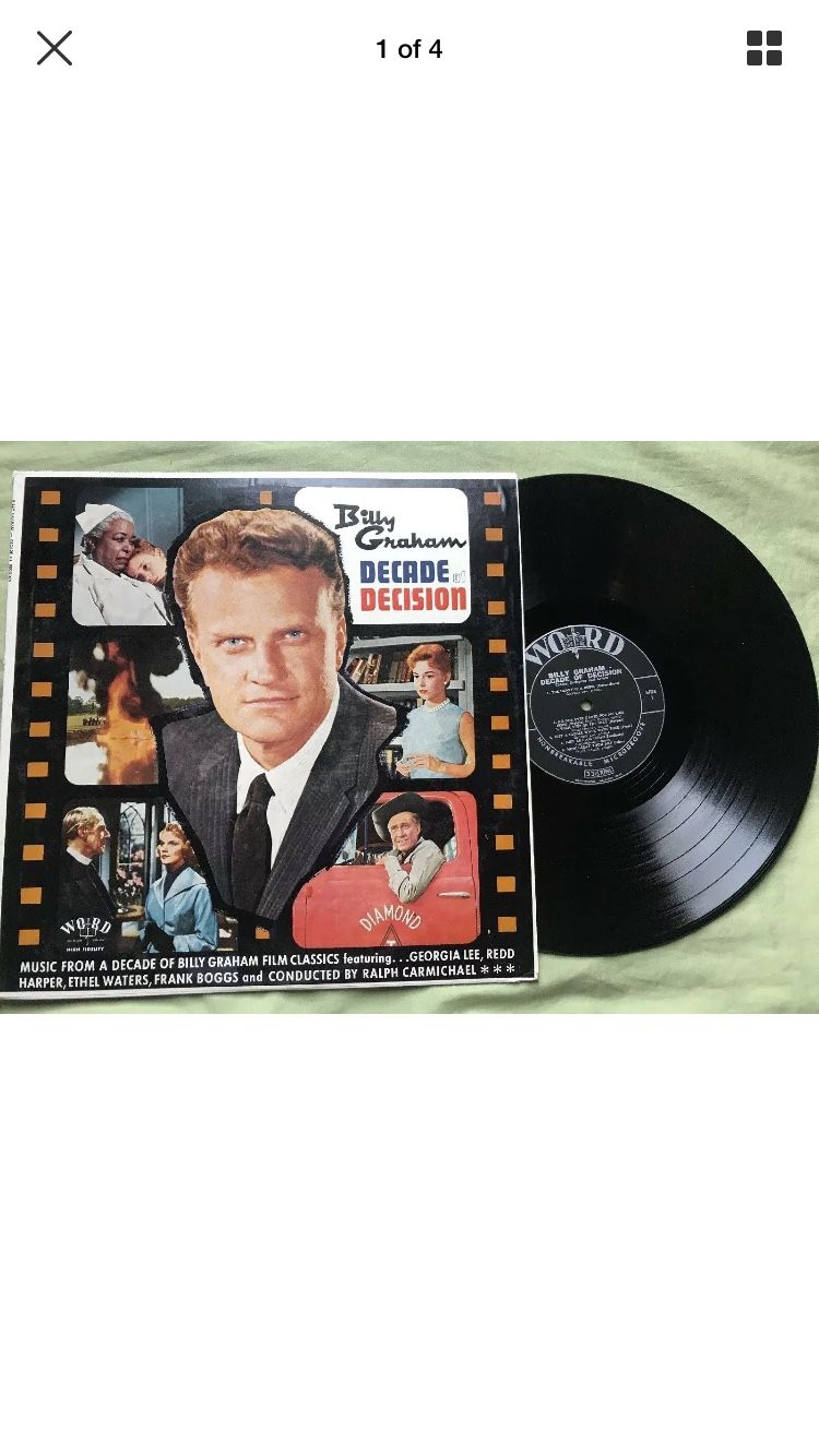 Billy Graham Decade Of Decision Film Classics Music LP Word Records EX