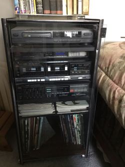 Stereo tower with many components