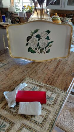 Vintage Large floral serving tray