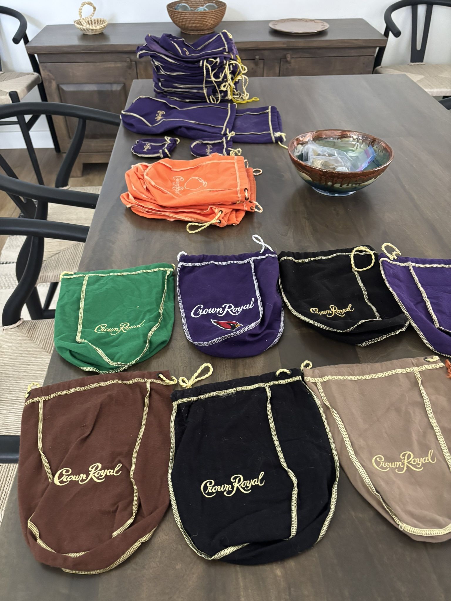 Crown Royal Bags. Total Of 55