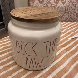 Rae Dunn Deck the Paws Pet Treat Jar, pick up in Temple city