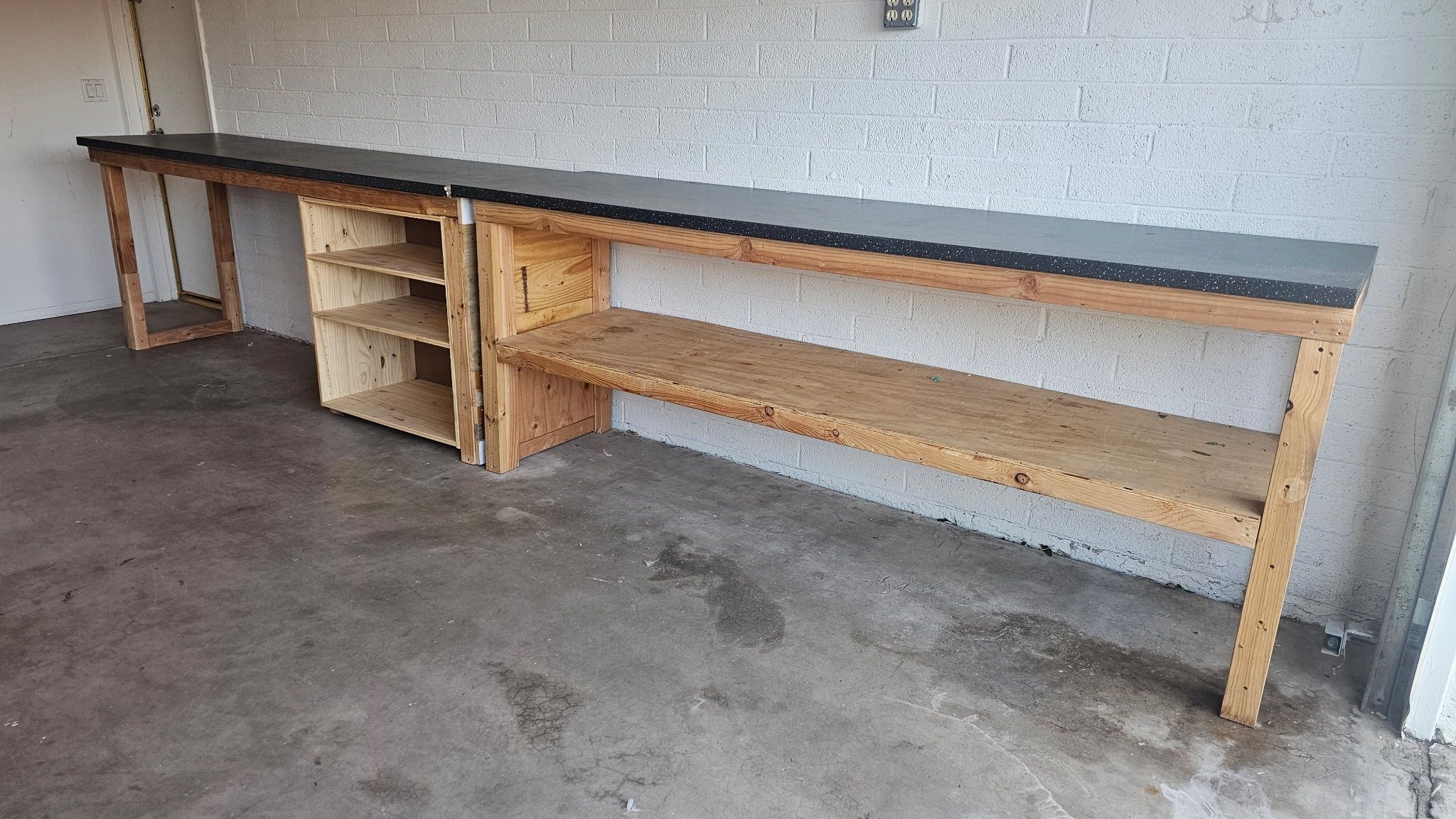 Handcrafted Garage Work Benches / Wood Tables with Laminate Countertops