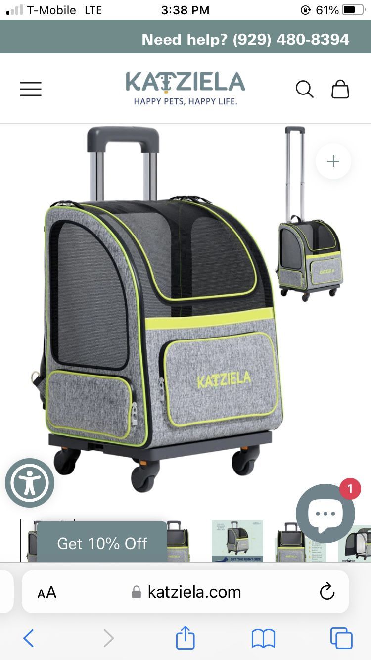 Katziela Rolling Pet Carrier Hybrid Adventurer