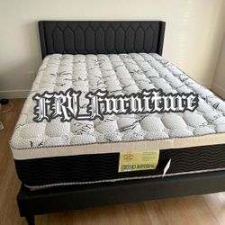 New Queen Bed Frame With Mattress 
