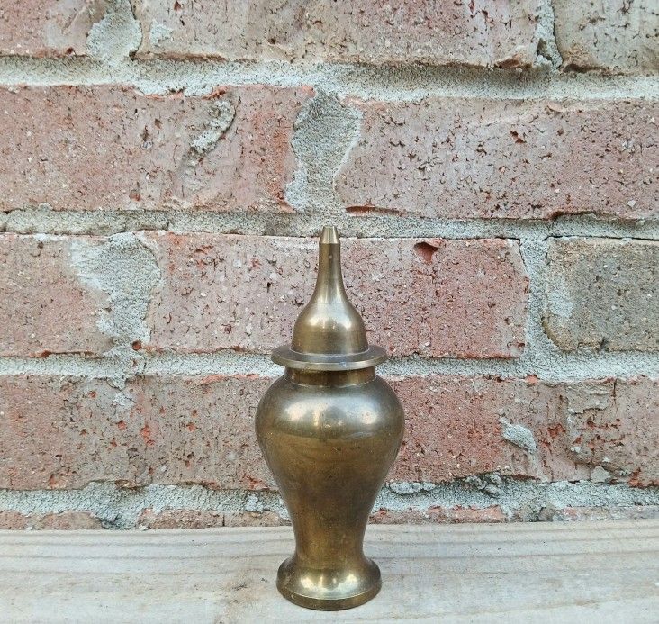 Vintage Small Brass Ginger Jar/Lid