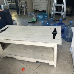 White Coffee Table And Side Table Farmhouse 