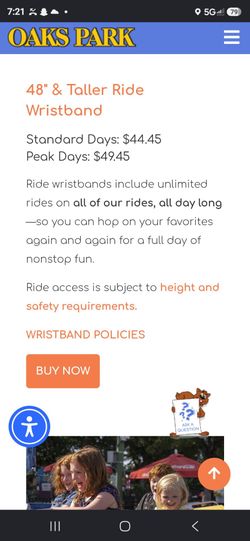 Oaks park wristbands