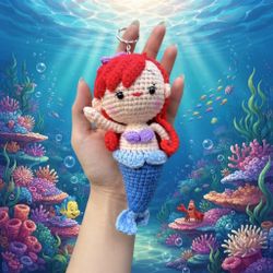 Ariel the Little Mermaid Handmade Keychain Crochet