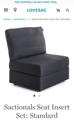 Lovesac Sactionals Sofa – 4 Bases, 4 Cushions & 4 Sides –W/ Covers