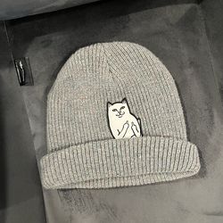 Grey Rip N Dip Middle Finger Nerm Beanie