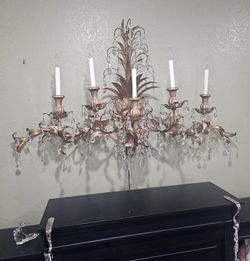 Vintage Large Italian Gold Gilt wall chandelabra Sconce