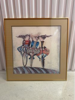 Framed Rodo Boulanger Bicycle Art Print 30x30