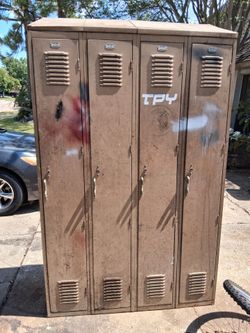 4 Vintage Metal Lockers