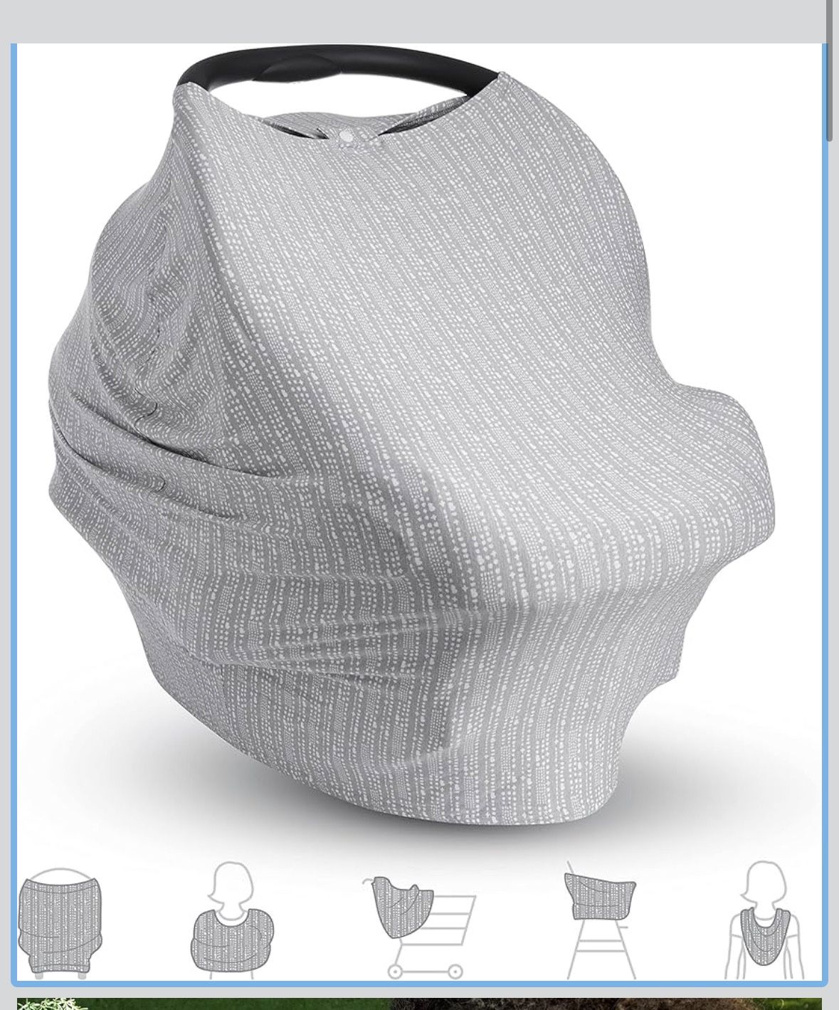 Munchkin® 5-in-1 Baby Car Seat Cover – Versatile Nursing Cover Up for Breastfeeding, High Chair and Carrier Protection with XtraGuard™ Silver-Ion Tech