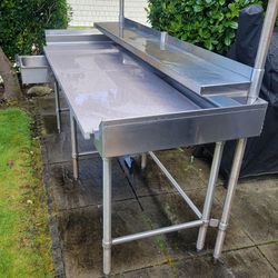 84” Stainless Commercial Work Table w/ Shelf & Drawer – Great for BBQ / Fish Cleaning