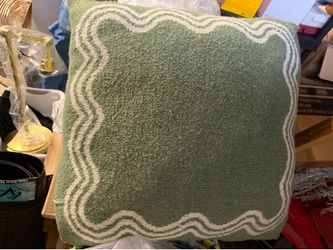 Target accent pillow green and white scalloped 24” x 24”
