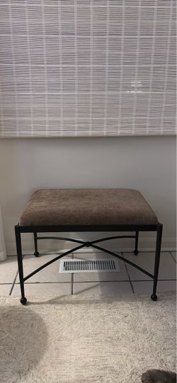 Gray brown classical ottoman seat bench