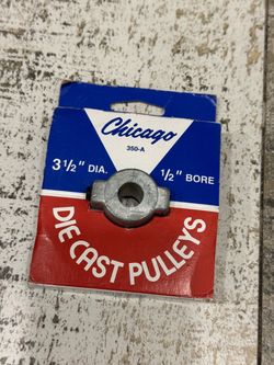 Chicago Die Casting 350-A 3-1/2” Pulley 1/2” Bore V-Belt Made in USA