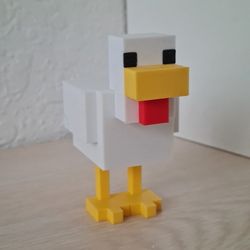 3D printed Minecraft chicken White
