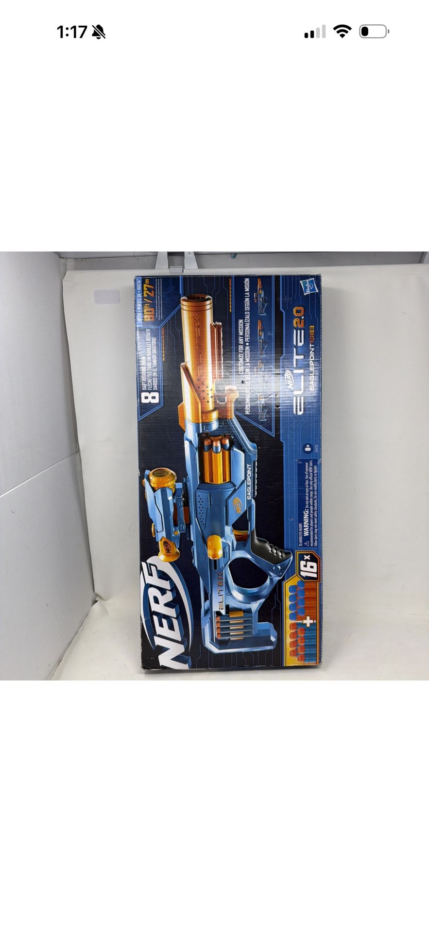 Nerf Elite 2.0 Eaglepoint RD-8 Blaster 8 Dart Drum Ages 8+ New Toy Gun Fire Play