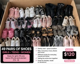 Assorted shoe box 49 + pairs of used in good conditions