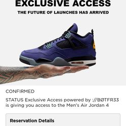 Air Jordan 4 Retro Lakers Imperial Purple Size 10.5M DS