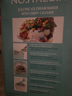 Ice cream maker by Nostalgia with candy crusher attachment