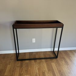 Walnut Veneer Console Table