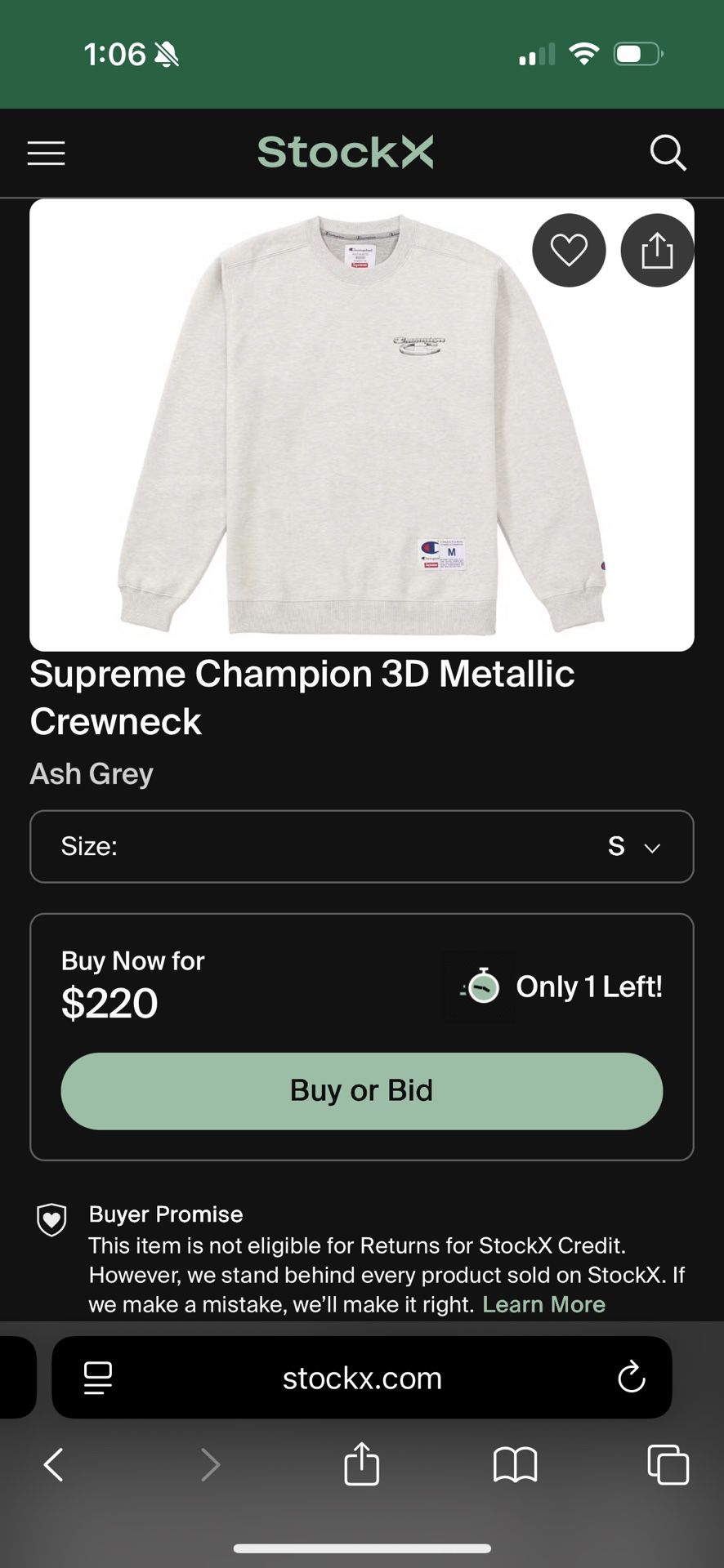 Supreme Champion Metallic 3d Crewneck Sweater