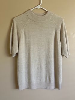 Women’s Short Sleeve Knit Mock Neck Sweater Size Large