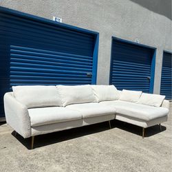 Down feather Beige Sectional Couch 🛻 delivery available🛻