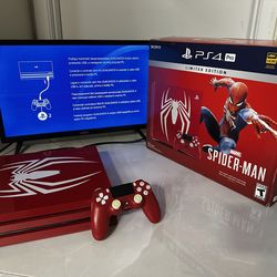 PlayStation 4 Pro Spider-Man edition with box
