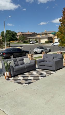 ๐ฉถDELIVERY AVAILABLE! CUTE L SHAPED 2 PIECE SECTIONAL COUCH SOFA SET W PILLOWS