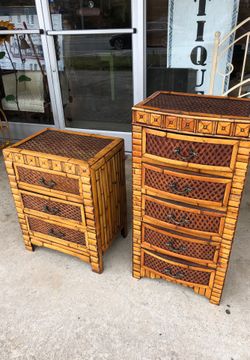 2 bamboo chest of drawers