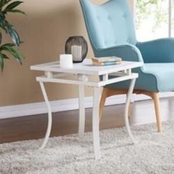 NEW  Edisto By Southern Enterprises Square End Table - White CK7422