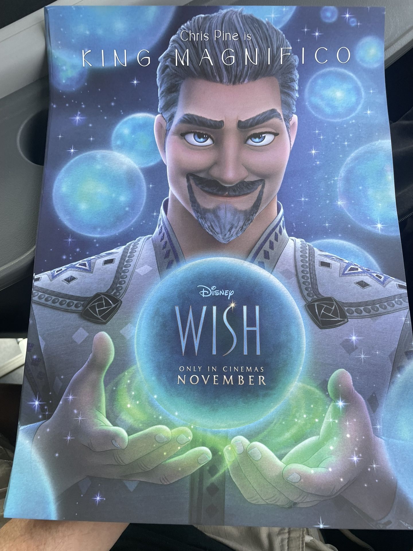 Disney WISH UK Promo POSTER NEW “Chris Pine is King Magnifico” 2-sided print