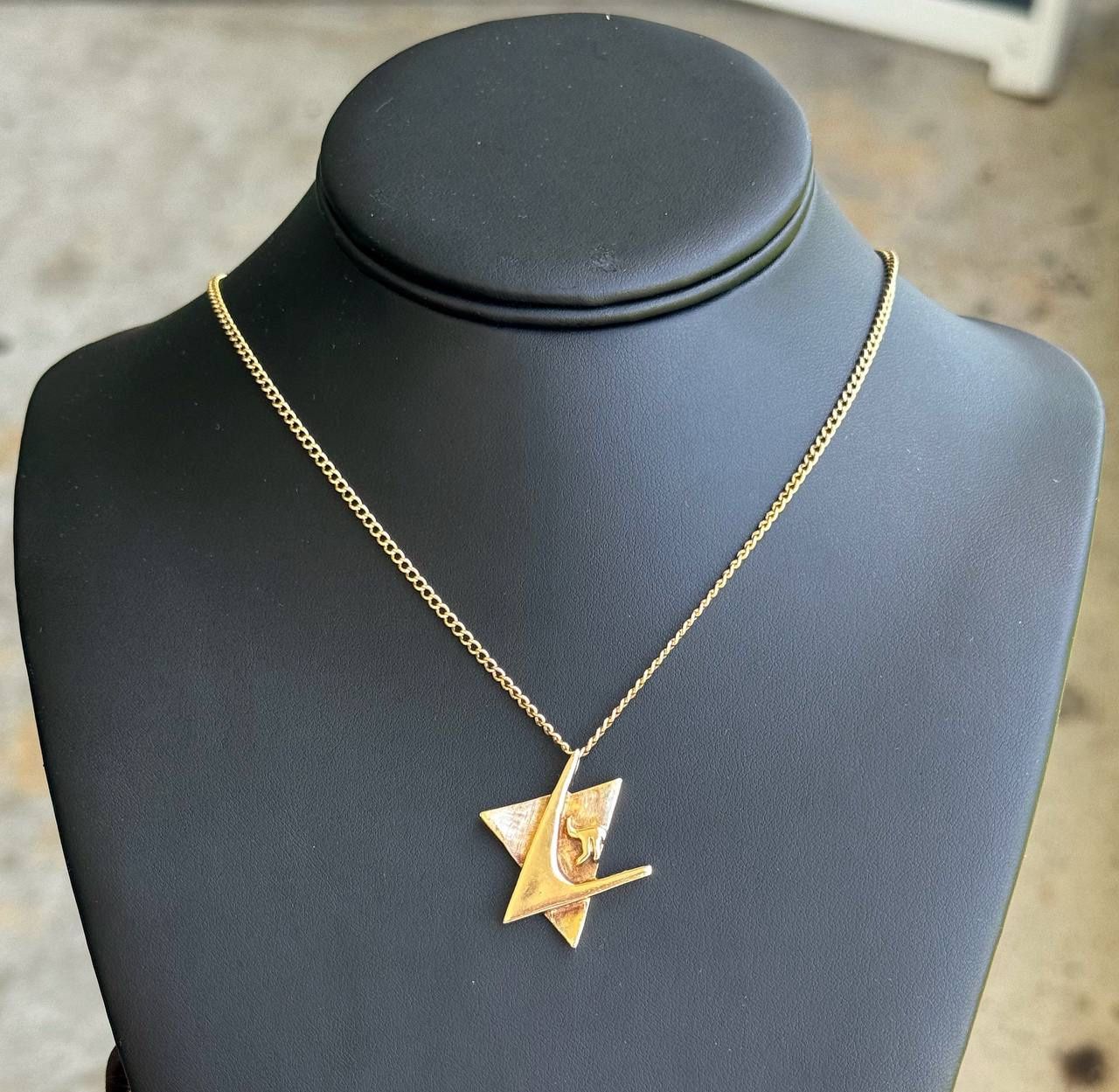Jewelry 14k solid yellow gold Cuban Chai triangle necklace chain 26.50" 2.20mm width