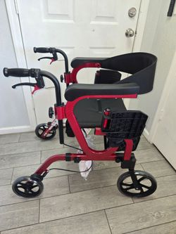 NOVA 2-in-1 Rollator walker and Transport Wheelchair,