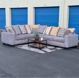 Gray Sectional Sofa w/ Queen Sleeper