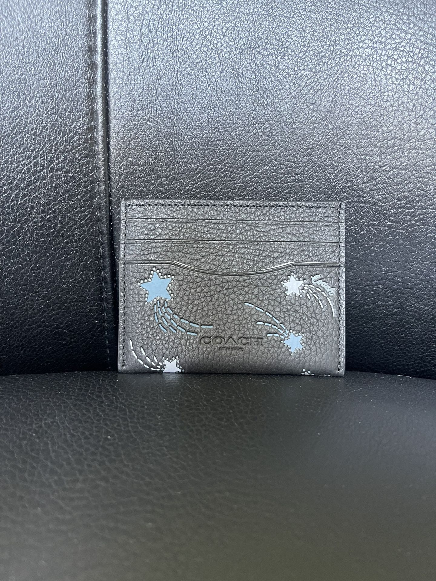 Coach Slim ID Wallet Card Case With Shooting Star